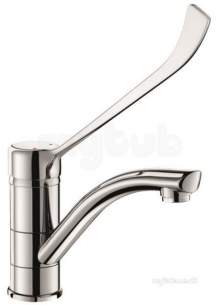 Delabie Brassware -  Delabie Mechanical Sink Mixer Swivel Spout H150 L230mm Hygiene Lever