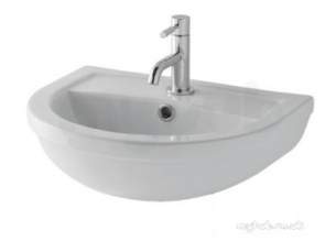 Eastbrook Sanitary Ware -  Dura Basin 550mm One Tap Hole Inc Fixings White 26.0001