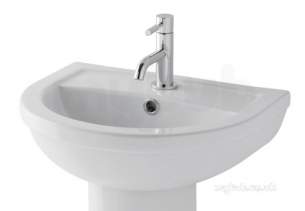 Eastbrook Sanitary Ware -  Dura Basin 500mm One Tap Hole Inc Fixings White 26.0003