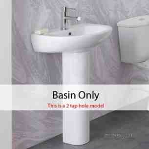 Eastbrook Sanitary Ware -  Cheverney Basin Two Tap Holes White 27.0851