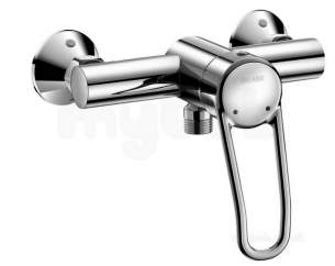 Delabie Brassware -  Delabie Securitouch Mech. Sh. Mix Sculpt Lever Bottom Outlet Sp