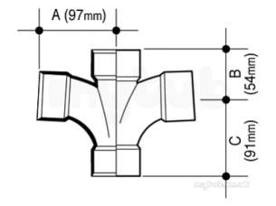 Osma Above Ground Drainage -  2z230w White Osma 2 Inch 90d Cross Tee