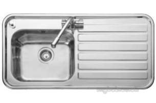 Rangemaster Sinks -  Luxe Lx105r 1000 X 500 Two Tap Holes Sbrhd Ss