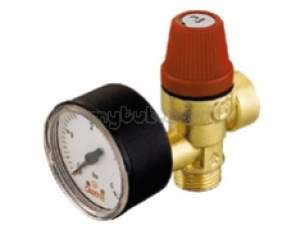 Altecnic Sealed System Equipment -  Altecnic 1/2 Inch Mxf Safety Valve And Gauge