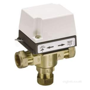 Danfoss Randall Domestic Controls -  Danfoss 087n665100 White Hs3b28 3 Port Valve And Actuator 28mm