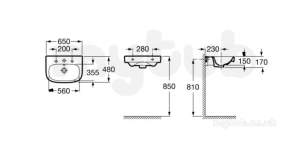 Roca Sanitaryware and Accessories -  Roca Debba 600mm One Tap Hole Basin White