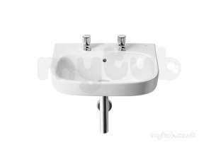 Roca Sanitaryware and Accessories -  Victoria Plus 550mm Two Tap Holes Basin White