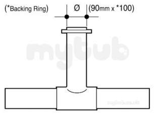 Wavin Blue and Black Large Bore Pipe -  Jet Pe-100 Pup Fbt 90 Degree Bk 90x100x90 11 33091810