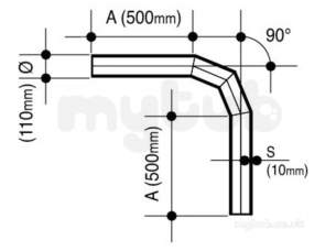 Wavin Blue and Black Large Bore Pipe -  Jet Pe-100 Bend 90 Degree Bk 110 11 P/e 33111591