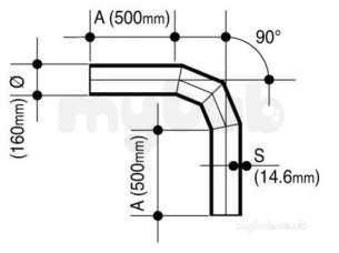 Wavin Blue and Black Large Bore Pipe -  Jet Pe-100 Bend 90 Degree Bk 160 11 P/e 33161591