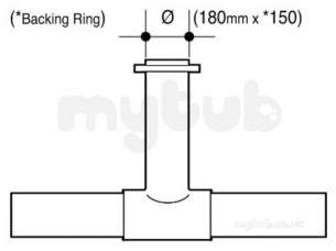 Wavin Blue and Black Large Bore Pipe -  Jet Pe-100 Pup Fbt 90 Degree Bk 180x150x180 11 33181800