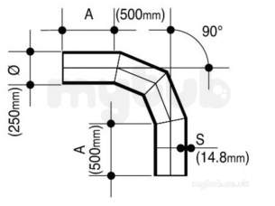 Wavin Blue and Black Large Bore Pipe -  Jet Pe-100 Bend 90 Degree Bk 250 17 P/e 33257591