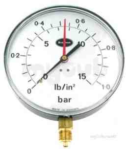 Brannan Thermometers -  Brannan 150mm P/gauge 0/4bar And Psi 34/953