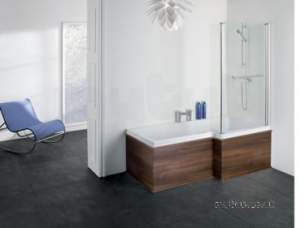 Eastbrook Baths -  Quantum Diamante Front Panel Right Hand Dark Walnut 34.01805r