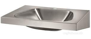 Delabie Washbasins and Sinks -  Delabie Trapez Wall Mtd Basin Centre Tap Hole 35 304 St Steel Sat