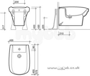 Twyford Envy -  Envy Nv3411 One Tap Hole Wall Hung Bidet Wh Nv3411wh