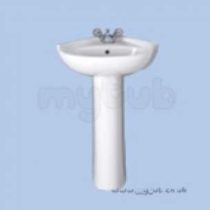Twyford Mid Market Ware -  New Galerie Gn4841 550 One Tap Hole Crnr Basin Wh Gn4841wh