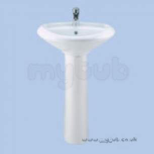 Twyfords Luxury -  Wave Ti Wa4122 500mm Two Tap Holes Basin Wh Wa4122wh