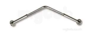 Delabie Grab and Hand Rails -  Delabie Adj Angled Curtain Rail 0.7-0.9m Polished Stainless Steel