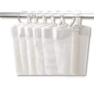 Delabie Showers -  Delabie Shower Curtain 1.2x1.8m White Pvc