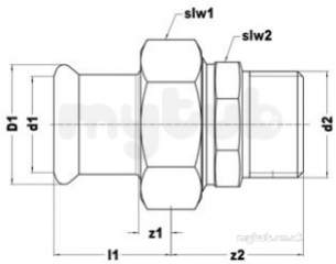 Xpress Copper and Solar Fittings -  Xpress Cu S69 Mi Str Union Conn 22x1