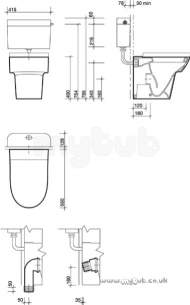 Twyford Mid Market Ware -  Twyford Fw1438 Flow Wc Ho Btw Pan White Fw1438wh