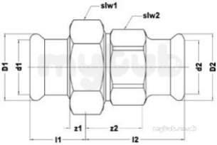 Xpress Copper and Solar Fittings -  Xpress Cu Gas Sg11 Union Coupling 54