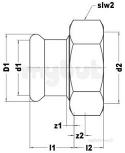 Xpress Copper and Solar Fittings -  Xpress Cu Gas Sg68ff Ff Adaptor 22x11/8