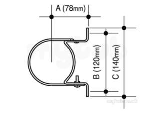 Osma Above Ground Drainage -  3s084g Grey Osma 82mm Metal Clip