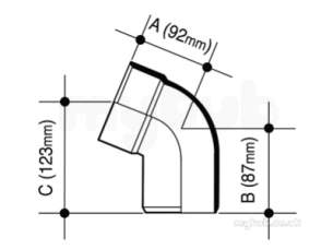 Osma Above Ground Drainage -  3s435g Grey Osma 82mm Off Bend Bottom