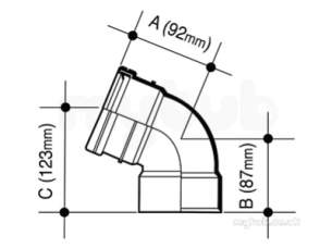 Osma Above Ground Drainage -  3s440g Grey Osma 82mm Off Bend Top