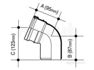 Osma Above Ground Drainage -  3s444g Grey Osma 82mm Off Bnd Top/bottom