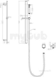 Eastbrook Showers -  4.5038 Sheer Rectangular Slide Rail Ch