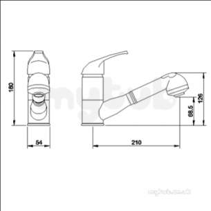 Eastbrook Brassware -  Mono Sink Mixer And Pull Out Rinser Ch