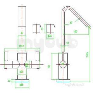 Eastbrook Brassware -  Clio Fin Cruciform Mono Basin Ch