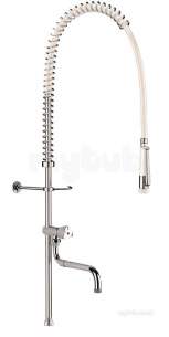 Delabie Brassware -  Delabie Pre-rinse Set No Valve Plus Telesc Spout Plus Long Column F3/4 Inch