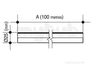 Wavin Blue and Black Large Bore Pipe -  Wavin 25mm Blu Mdpe Pipe 100m 25pw100