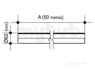 Wavin Blue and Black Large Bore Pipe -  Wavin 63mm Blue Mdpe Pipe 50m 63pw050