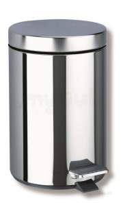 Delabie Accessories and Miscellaneous -  Delabie Round Pedal Bin 3l Polished Stainless Steel