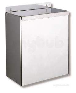 Delabie Accessories and Miscellaneous -  Delabie Wall Mounted Rectangular Bin With Cover 13l Pol St Steel