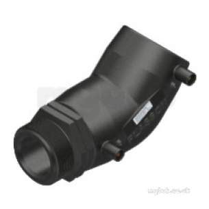 Plasson Electrofusion Fittings -  Blk Pe Male Transition Elbow 45 20-1/2 49760511