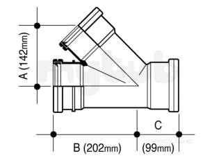 Osma Below Ground Drainage -  4d213 Osma 110mm Double Junction 45deg