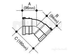 Osma Below Ground Drainage -  4d563 Osma 110mm Double S/r Bend 45deg