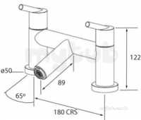 Francis Pegler Brassware -  Pegler Yorkshire Axi Two Tap Holes Deck Bath Filler Cp