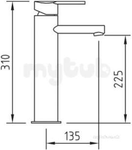 Francis Pegler Brassware -  Pegler Yorkshire Mikura Tall Basin Mixer Cp