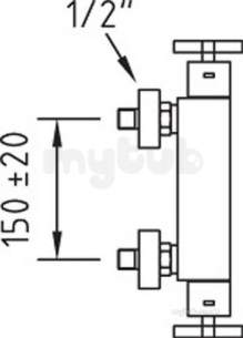 Francis Pegler Brassware -  Pegler Yorkshire Morea Bar Shower Valve Cp