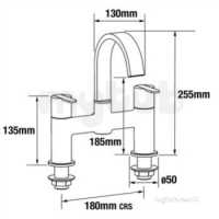 Francis Pegler Brassware -  Pegler Yorkshire Strata Two Tap Holes Deck Bath Filler