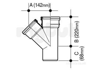 Osma Above Ground Drainage -  4s210b Black Osma 45deg Branch 4s210 B