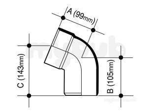 Osma Above Ground Drainage -  4s435g Grey Osma 110mm Off Bend Bottom