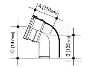 Osma Above Ground Drainage -  4s444w Whte Osma 110mm Top/bott Off Bend